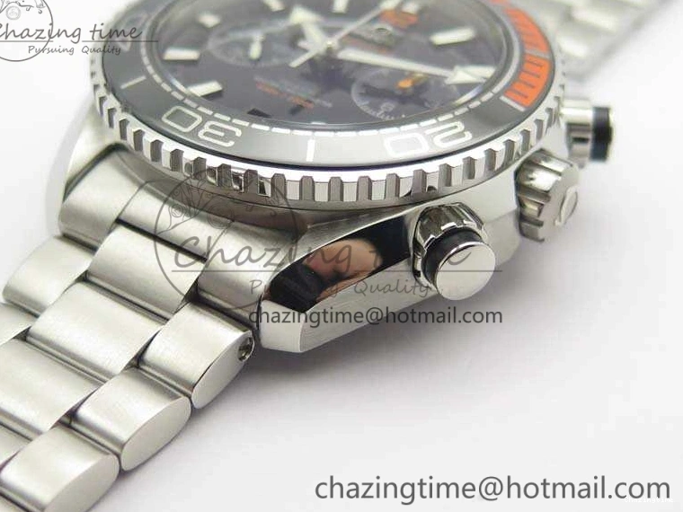 0424 FastDry Planet Ocean Master Chrono SS OM 1:1 Best Edition Black Dial On SS Bracelet A9900 V 8112